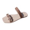 thumbnail image 1 of BADHUD Women's Flat Sandals Flat Slide Sandals with Rhinestone Open Toe Slide Sandals Comfort Casual Walking Sandals, 1 of 5
