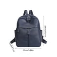 thumbnail image 3 of Blue Leather Backpack, Durable Material With Multiple Compartments, Adjustable Straps, For School, Work, And Travel, 3 of 6