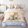 thumbnail image 1 of Erosebridal Ensembles de Literie Mignons Léopard Guépard Format Double, Accessoires de Literie Faune Forestière, Déco Animale, Réversible 7 Pcs, 1 of 1