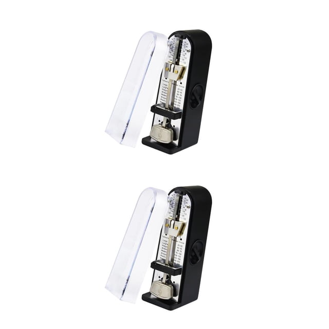 maskred Exquisite Guitar Compact Mechanical Metronome Universal Plastic Tuner Classroom Violin Musical Instrument Equipment 11*3.5*5cm 2Set