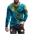 thumbnail image 2 of TIMIFIS Chemises pour Hommes Chemises à Manches Longues T-Shirt à Imprimé Graphique T-Shirt Décontracté à Col Rond Chandail Molletonné Haut-Navyfall, 2 of 5