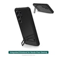 thumbnail image 1 of onn. Samsung Galaxy S25 Ultra Rugged Phone Case with Built-in Kickstand & Smartport Protection, Clear/Black, 1 of 5