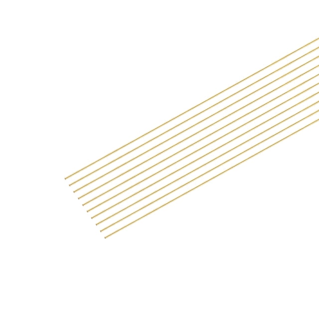 Unique Bargains 0.15mm x 300mm,Brass Round Wire,Assorted Half Hard Wire for Jewelry Making,10Pack