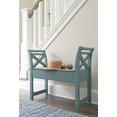 thumbnail image 2 of Ashley Furniture Signature Design - Banc d'Appoint de Rangement Heron Ridge - Fini Bleu Antique - Siège à Charnières, 2 of 4