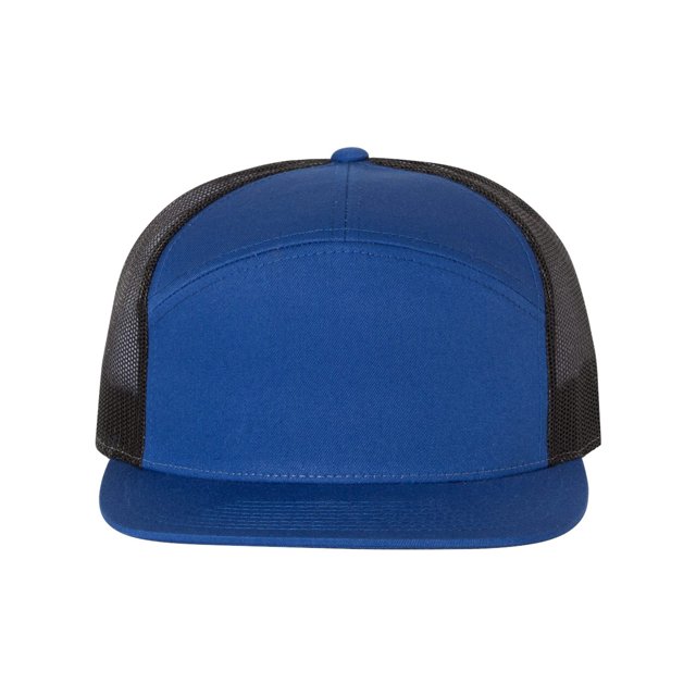 Richardson Seven-Panel Trucker Cap, One Size, RoyalBlack