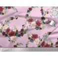 thumbnail image 3 of Soimoi Pink Georgette Viscose Fabric Ranunculus & Penoy Floral Print Fabric Prints By the Yard 44 Inch Wide, 3 of 3
