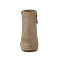 thumbnail image 2 of Unique Bargains Women's Side Zip Low Platform Block Heel Ankle Booties, 2 of 8