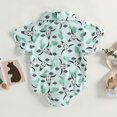 thumbnail image 4 of Fortune Infant Boy Cow Print Romper Baby Short Sleeve Button Up Shirt Bodysuit, 4 of 8