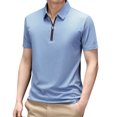 thumbnail image 3 of BOBOGOJP Mens Casual Button Down Shirts Short Sleeve Performance Button-Down Shirt,Light Blue 4XL, 3 of 5