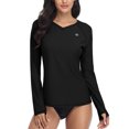 thumbnail image 1 of BeautyIn Women V-Neck Rash Guard UPF 50+ Sun Protection Swimwear Shirt, 1 of 6