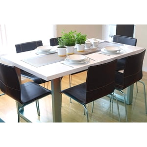 Inspirer Studio Roman Extendible Table à manger de la table de pédalage (blanc brillant)