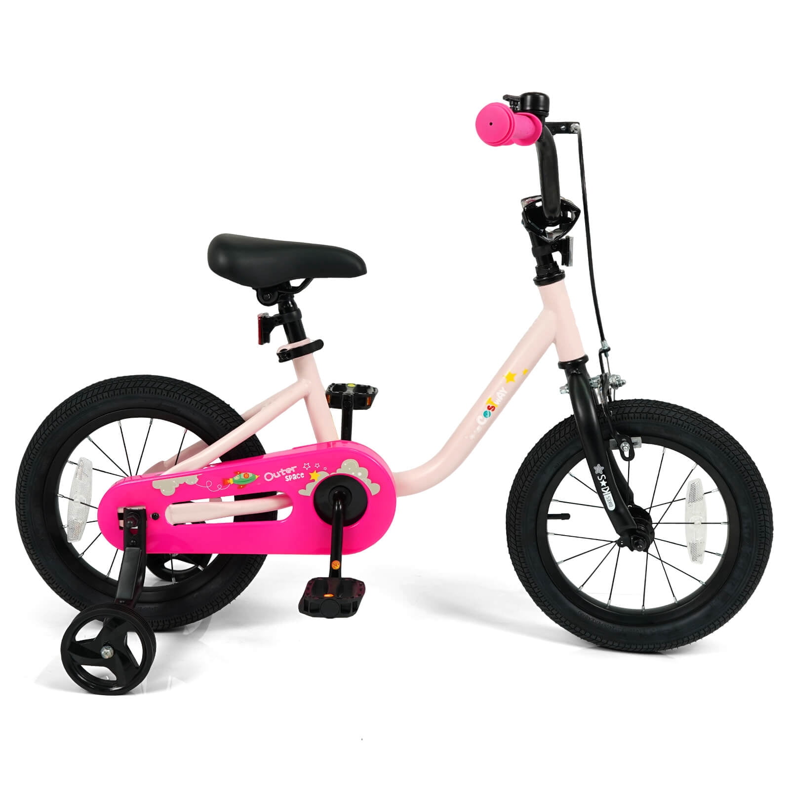 Costway 14-Inch Kids Bicycle with Adjustable Seat Front Handbrake & Coaster Brake