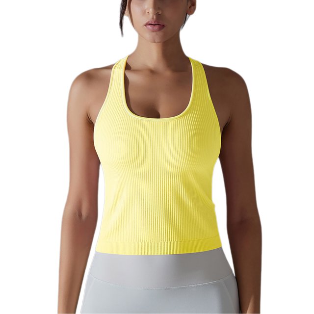 Timegard Yoga Tops for Women U Neck Sleeveless Racerback Stretch Workout Running Tank Top Solid Color