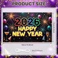 thumbnail image 2 of Colorful Fireworks 2026 New Year Banner Shiny Stars Happy New Year Display Champagne Glass Design Party Balloons 2026 Celebration Backdrop for New Year Party 2026 Celebration New Year Eve Event, 2 of 5