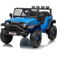thumbnail image 4 of Royalbelle 12V Electric Ride On Truck with Remote Control Ride On Toy Gift for Boys & Girls Bluetooth Music Player LED Lights for 3-6 Years,Blue, 4 of 7