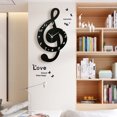 thumbnail image 3 of Nimomo Clock Wall - Innovative Musical Note Electronic Wall Clock Fashionable Silent Quartz Clock for Children Room Black, 3 of 7