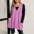 thumbnail image 1 of IMENGL Chandail Sans Manches Confortable à Poche, Col en v, Rose 3TG, Taille g-4TG, 1 of 6