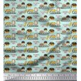 thumbnail image 1 of Soimoi Polyester Crepe Fabric Sleigh,Bread & Hot Dog Food Fabric Prints by Yard 52 Inch Wide, 1 of 3