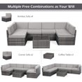 thumbnail image 2 of AECOJOY 7 PCS Patio Conversation Set, PE Rattan Wicker Outdoor Sectional Set with Cushions and Coffee Table, Patio Dining Set for Garden in Grey Rattan & Grey Cushion, 2 of 8