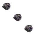 thumbnail image 2 of Baohd Bonnet Chapeau Musulman Hijab Imprimé Floral Foulard Coloré Turban Stretch Tête Wrap Mode Oreille Protection Bonnet Bleu Floral 3Set, 2 of 6