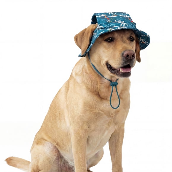 One Paw, Dog Bucket Hat, Sun-Protective, Blocks UV Light, Blue, for Dogs