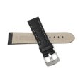thumbnail image 4 of 30mm Classic Leather Buffalo Pattern Watch Strap Band, White Stitching, Stainless Steel Buckle, 4 of 7