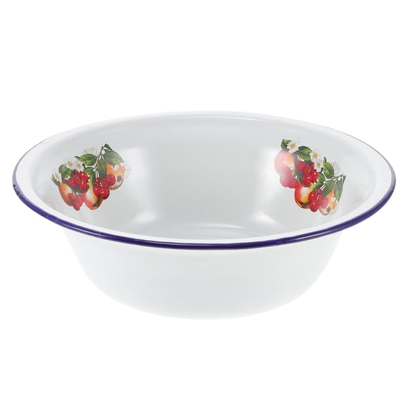 Quentinu Retro Style Enameled Bowl Kitchen Vintage Enamel Pot Household Soup Basin