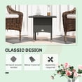 thumbnail image 4 of Outsunny Rattan End Table with Full Woven Top, Outdoor Coffee Table, Grey, 4 of 10