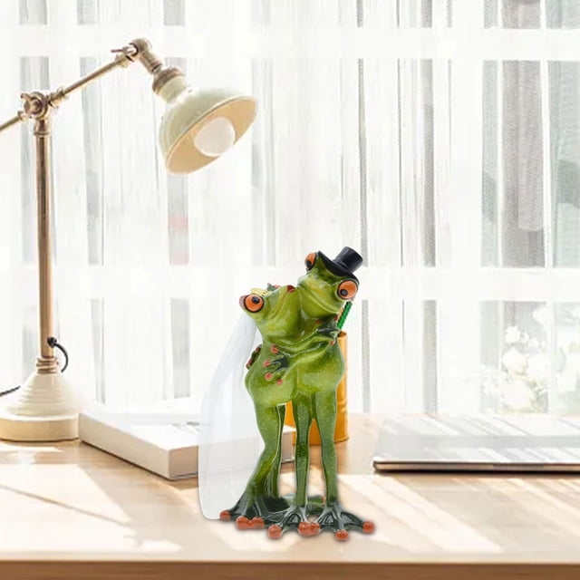 Dvkptbk Ornements en Résine Grenouille Résine Style Maison Bizarre Vie de Table Intégrité Morale Décoration Maison