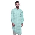thumbnail image 2 of Atasi Kurta Asymétrique en Rayonne pour Homme, Kurta Chemise Longue Décontractée Imprimée, 2 of 6