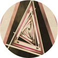 thumbnail image 1 of Ahgly Company Tapis d'Intérieur Ronds de Style Transitionnel Lavables à la Machine, Rouge Brun, 7 Pieds Rond, 1 of 7
