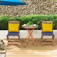 thumbnail image 2 of Pemberly Row 3PCS Patio Folding Bistro Set Cushioned Chair Conversation Blue, 2 of 8