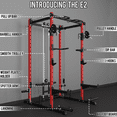thumbnail image 4 of Eonfit E2 Power Cage，1500LB Squat Rack with Cable Crossover System.Multi-Function Power Rack for Home Gum.All-in-One Squat Rack with More Training Attachments(E2 RED)), 4 of 8