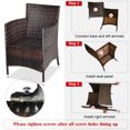 thumbnail image 4 of Costway Ensemble de Mobilier d'Extérieur 3 Pcs en Rotin PE Osier Chaises Table Basse Jardin Beige, 4 of 10