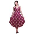 thumbnail image 1 of Bimba Robe à Imprimé Floral pour Femmes Bretelles Spaghetti Col en V Midi Tenue de Plage-TP, 1 of 1