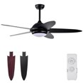thumbnail image 1 of Patiojoy 52" Ceiling Fan with Light and Remote Control Indoor Modern Ceiling Fan with Quiet Reversible ETL Motor Black, 1 of 10