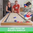 thumbnail image 5 of GoSports Jeu 2-en-1 de shuffleboard et curling de table 6 pi – Bois robuste, 8 palets inclus, plateau réversible, 5 of 5