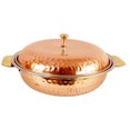 thumbnail image 4 of Hammered Copper Inside Stainless Steel Casserole Donga Bowl/Copper Handi with Lid and Serving Spoon, Tableware & Serveware | Home Hotel Restaurant Tableware Dishware Capacity 850ml, 4 of 10