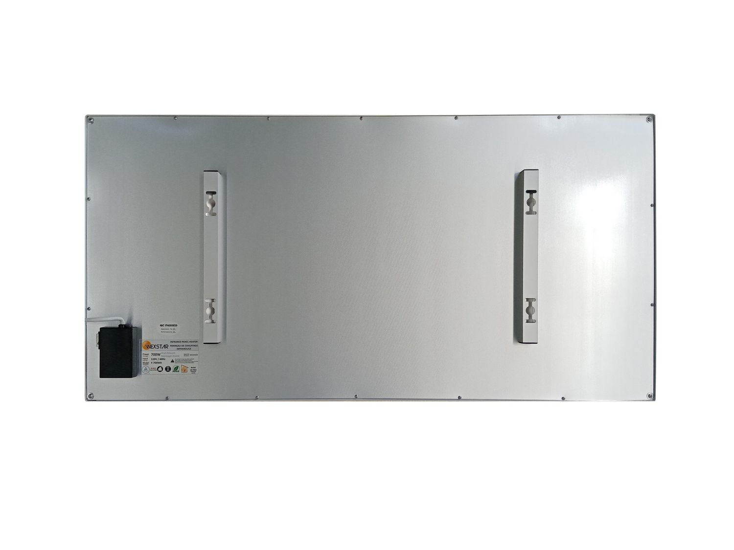 Panneau chauffant infrarouge mural de 700 watts sans cadre de Wexstar. Conforme à la certification UL/CSA.