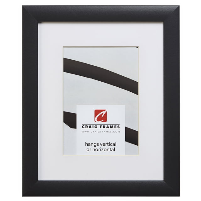 Craig Frames 1WB3BK 18 x 24 Inch Black Picture Frame Matted to Display a 12 x 18 Inch Photo