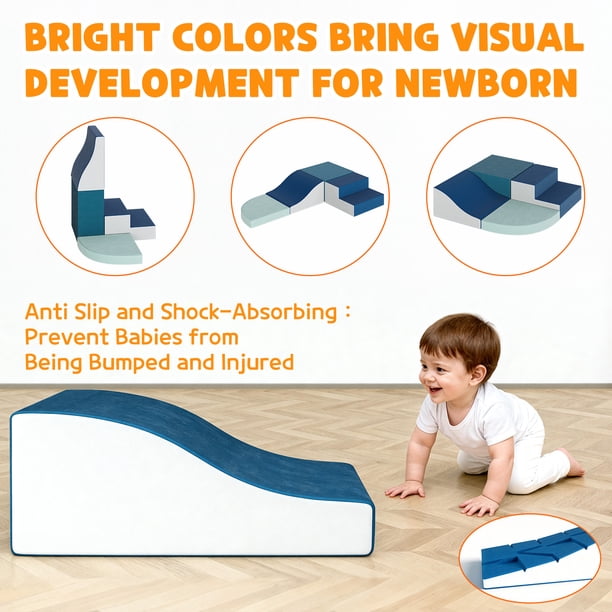 COSTWAY 5 Pièces Blocs De Construction En Mousse Colorée Grands XL Modules De Motricite Pour Enfants Jouets Educatifs En Pu Et Epe