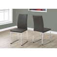 thumbnail image 1 of Monarch Specialties Dining Chair, Set Of 2, Side, Upholstered, Kitchen, Dining Room, Pu Leather Look, Metal, Grey, Chrome, Contemporary, Modern, 1 of 3