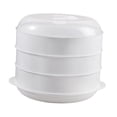 thumbnail image 2 of veasfak Microwave Steamer for Cooking Compact Steamer Bowl for Meats Vegetables es three layer, 2 of 9