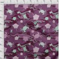 thumbnail image 4 of oneOone Tissu en Coton Flex Violet pour Robe de Mer Tissu Imprimé au Mètre 40 Pouces de Large, 4 of 4