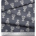 thumbnail image 3 of Soimoi Velvet Fabric Leaves & Floral Block Printed Fabric 1 Yard 58 Inch Wide, 3 of 3