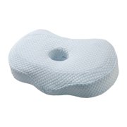 Hollow Design Memory Foam pillow Protector with Ear Hole ear cusion Ear Piercing Pillow for Camping Napping Backpacking Desk Rest tencels blue
