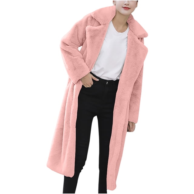 LOVZFMLL Jackets for Women's Button Pockets Bandage Solid Color Long Sleeve Loose Coat Medium Length Coat