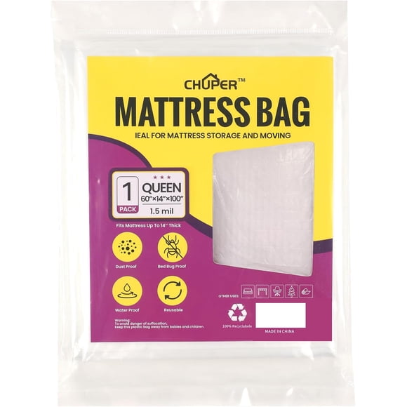 czcpp-Plastic Queen Mattress Bag for Moving Storage, Waterproof Mattress Protector Cover Moving Supplies
