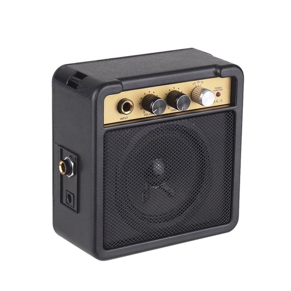 Mini Guitar Amplifier Amp Speaker 5W with 6.35mm Input 1/4 Inch Headphone Output Supports Tone Adjustment Overdrive