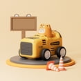 thumbnail image 1 of QIPOPIQ Car Toys - First Birthday Gifts - Press and Go Trucks Animal Racing Cars Toy, 1 of 5